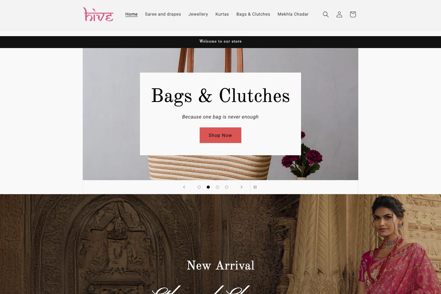 The live Lina Hive storefront homepage