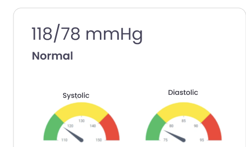 Average blood pressure module with systolic and diastolic gauges