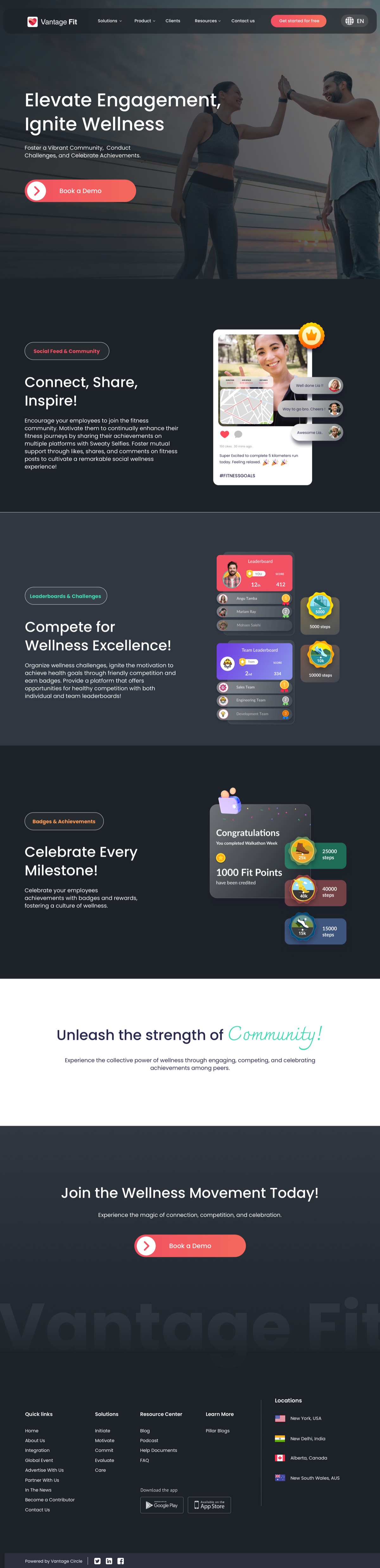 Engagement tools feature page