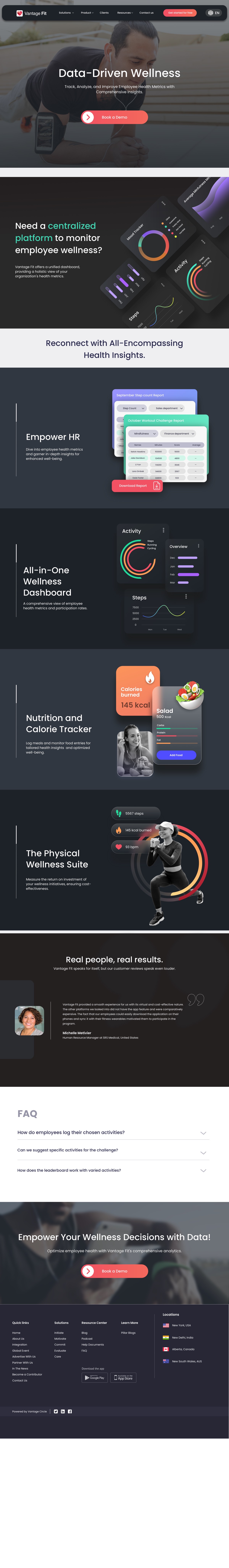 Health and Fitness feature page