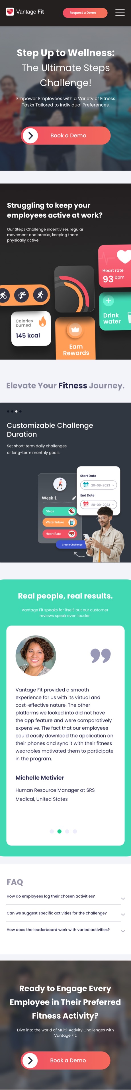 Mobile view — step challenge