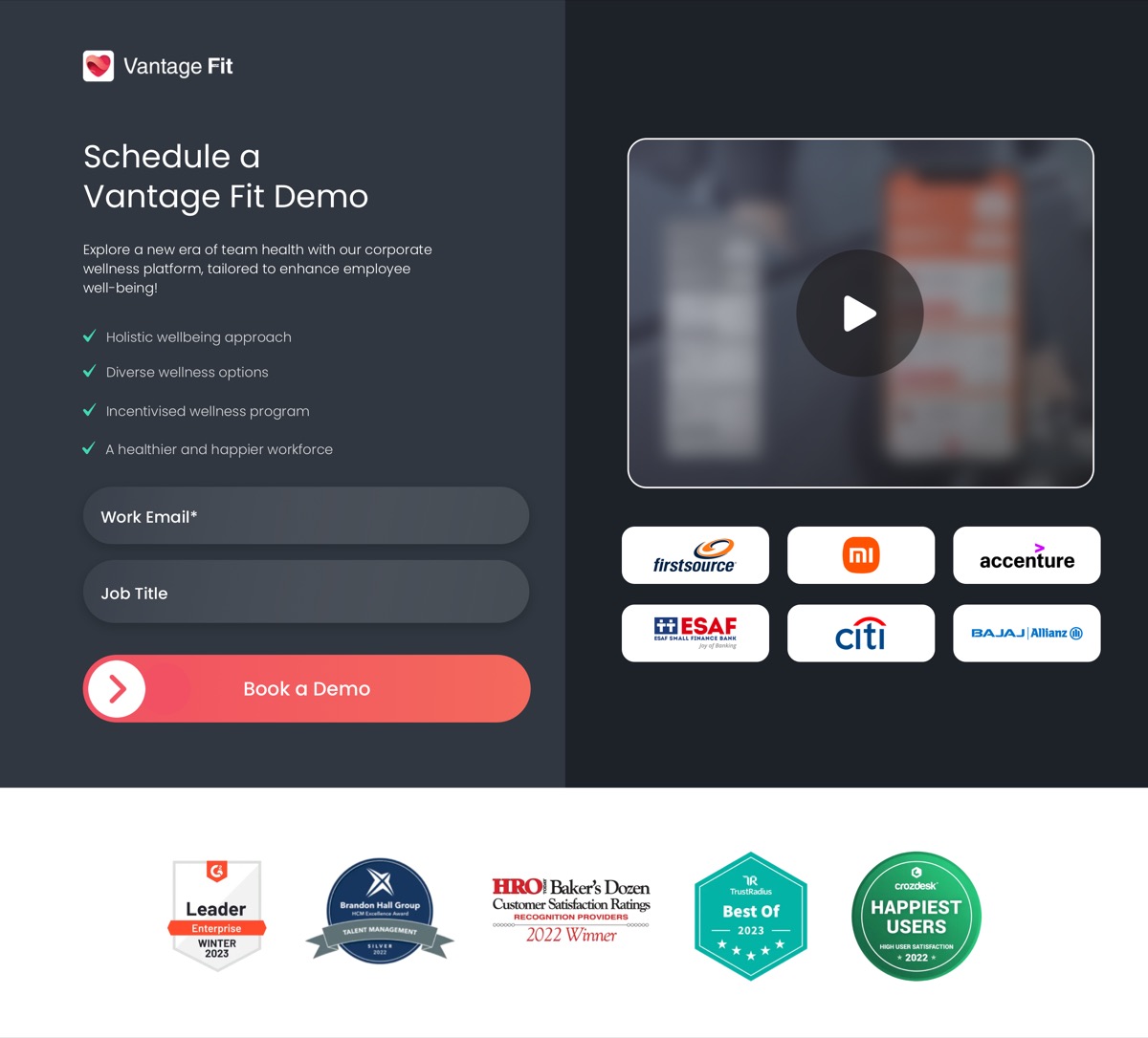 Request a demo page