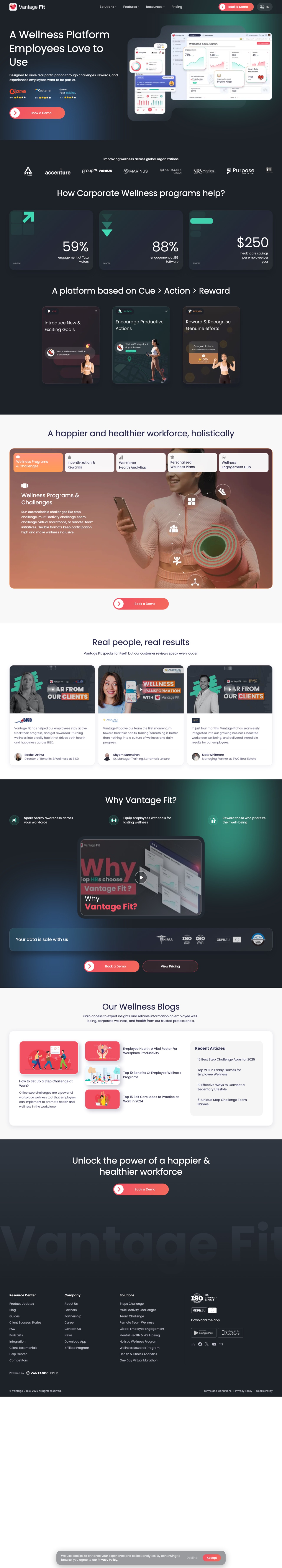 Vantage Fit website rebuilt in code, shown on a laptop